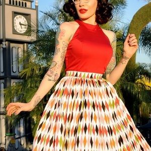 Pinup couture Carole top in red.